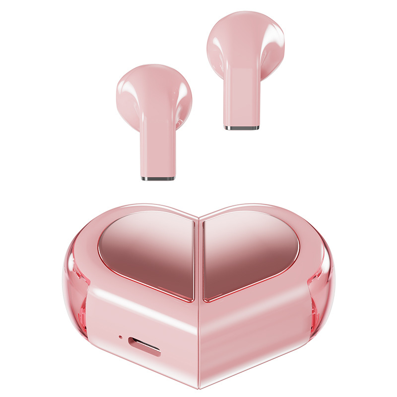 Pc Gaming Apple - 하트 모양 회전형 무선 블루투스 이어폰,