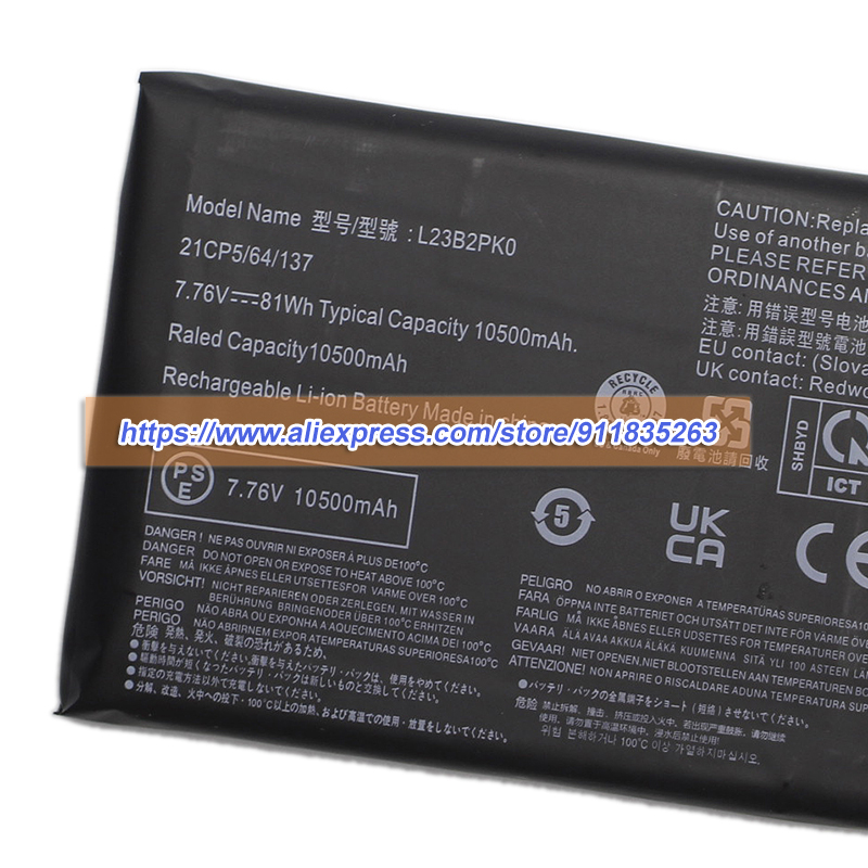 새로운 L23B2PK0 배터리 7.76V 10500mA - Pc Gaming Lenovo Legion 리뷰 및 가격
