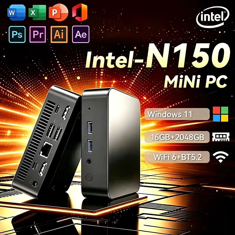 새로운 미니 PC 윈도우 11 인텔 N150 16GB  - Pc Gaming Compact 리뷰 및 가격