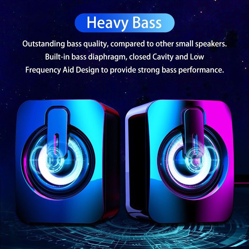 미니 컴퓨터 스피커 볼륨 조절 스테레오 사운드 LED  - Pc Gaming Compact 리뷰 및 가격